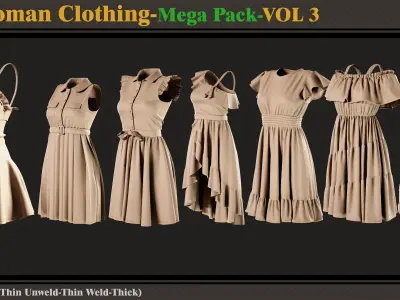 40 Woman Clothing- MEGA PACK-zprj-fbx 3D model