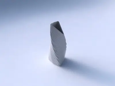 Vase twist tipped triangle with twisted diagonal grid bulges 3D print model