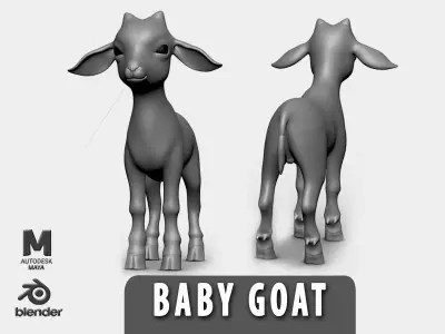 Baby Goat Low-poly 3D model