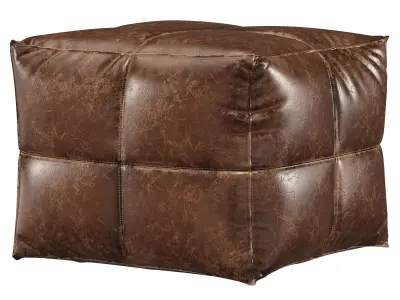 CB2 leather pouf 3D model