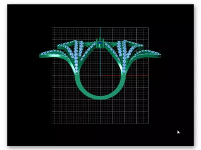 pear and round high jewelry ring 3D print model