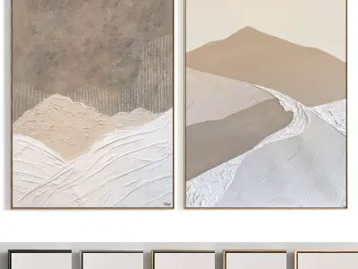 Plaster Two Photo Frame 360 Low-poly 3D model