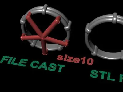 Rope Style Fashion Band Ring Size10 3D print model