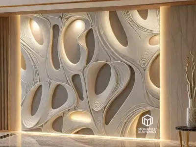 decor set wall panel wall relief mural CNC 31 3D model