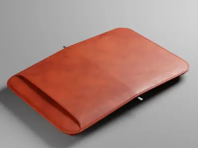 Open Leather portfolio bag Low-poly 3D model