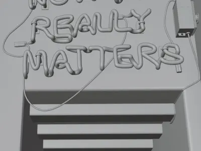 Neon Nothing really matters Free 3D model