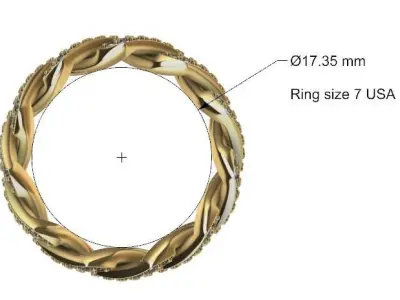 CUBAN RING SQUARE SIZE 7 USA 3D print model