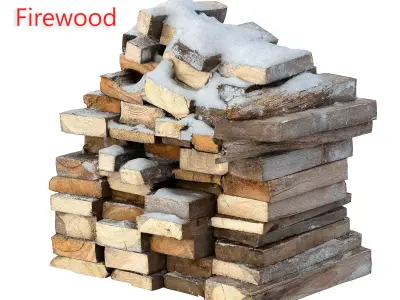 Ultra realistic Firewood Scan Low-poly 3D model