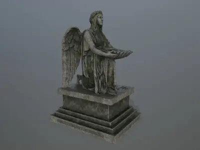 Angel Statue Low-poly 3D model