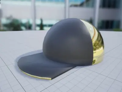 3D Cap gold helmet Free low-poly 3D model