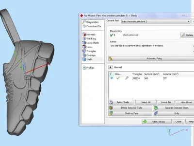 nike sneakers pendant 3 3D print model