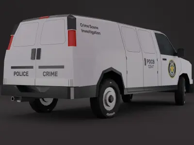 Police Crime Investigation Van Low-poly 3D Model 3D model