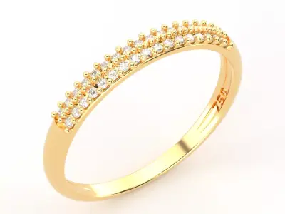 Ring Guard 1mm Gems 3D model