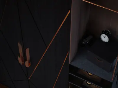Cabinet with copper 3D model