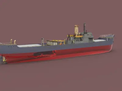 Transport Ship Free 3D model