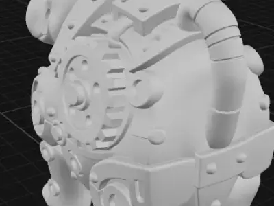 Industrial Hippo Sculpture 3D print model