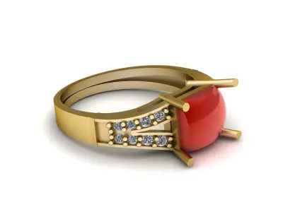 Women Fashion Diamond Ring 3d Printable Model 3D print model