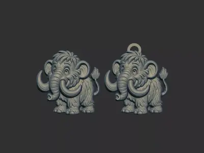 cartoon elephant cnc model 3D print model