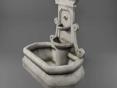 Fountain Low-poly 3D model