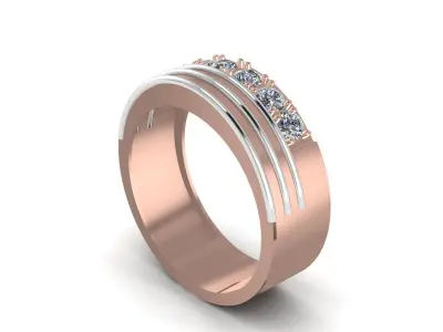 ROUND BRILLIANT DIAMOND RING 3D MODEL 3D print model