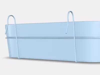 White onion flower box with holder Low-poly 3D model