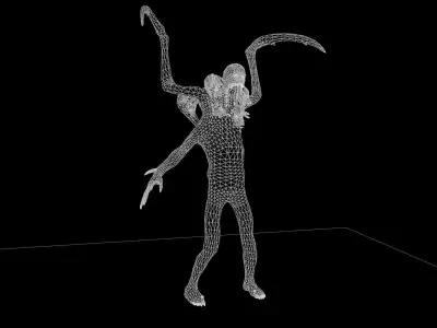 Necromutant7 humanoid creature Low-poly 3D model