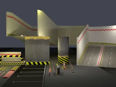 Car Parking Props Low-poly 3D model