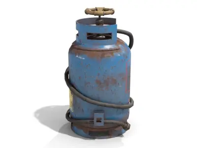Welding Torch Gas Cylinder Low-poly 3D model