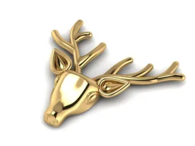 Deer brooch 3D print model