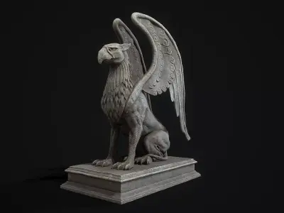 Griffin Statue PBR Low-poly 3D model