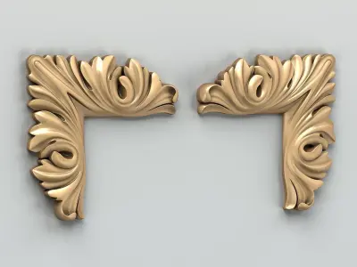 Carved decor corner 008 3D model