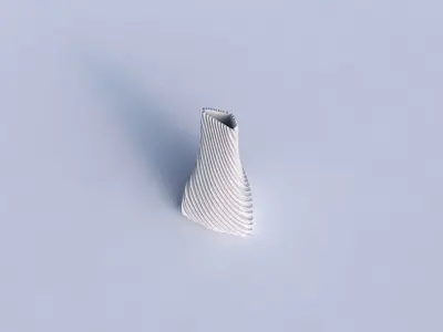 Vase grounded tilted triangle with bent extruded lines 2 3D print model