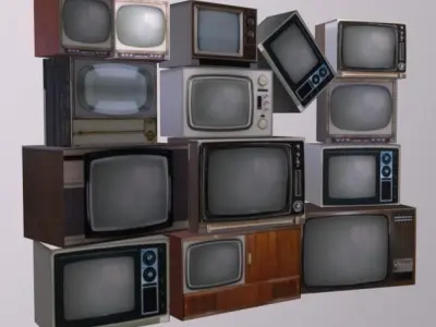 ShopFront Contents TV Low-poly 3D model