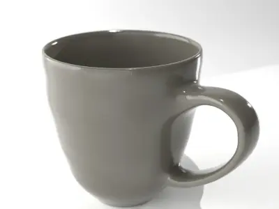 Cup mug ceramic porselain with handle  3D model