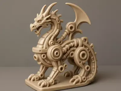 Industrial Dragon Sculpture  3D print model
