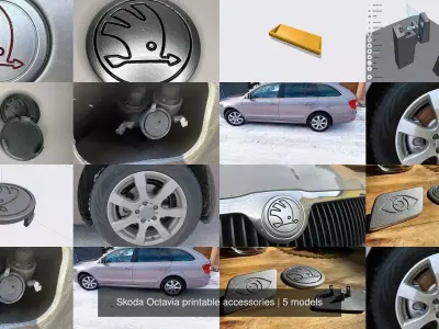Skoda Octavia printable accessories 3D Model Pack