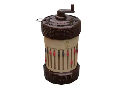 Curta wooden bowling pin Low-poly 3D model