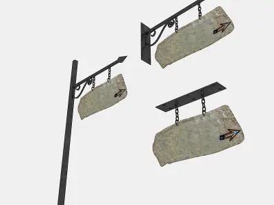 old stone empty sign 02 Low-poly 3D model