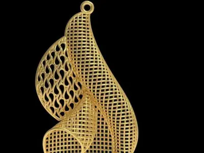 Fusion Gold Earrings C02 3D print model