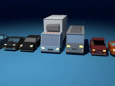 Low-Poly Rigged Vehicles Pack Low-poly 3D model