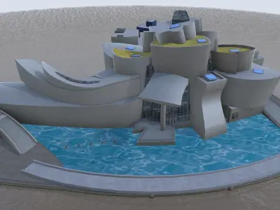 Guggenheim Museum Bilbao Low-poly 3D model