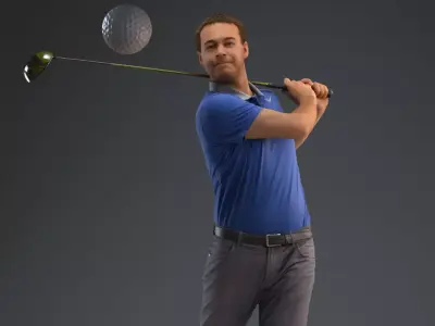 00012Vincent004 Golf Player 3D Model 3D model