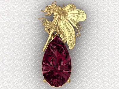 Butterfly girl pendant 3D print model