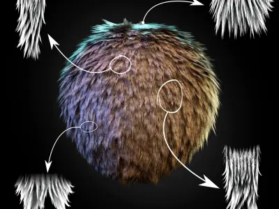 70 Fur Alphas Realistic - High Quality 2K Texture