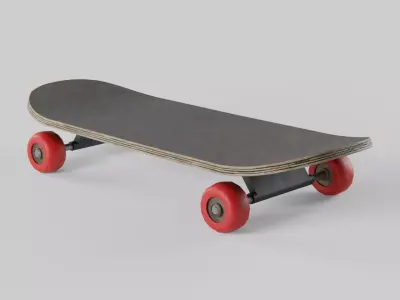 Skateboard with wheels Low-poly 3D model