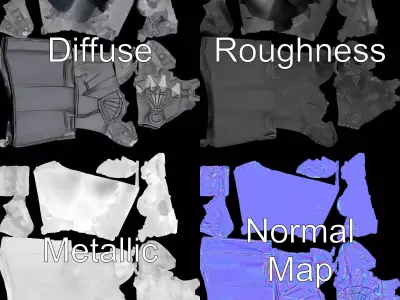 Futuristic Armor Glove Model Pack Low-poly 3D model