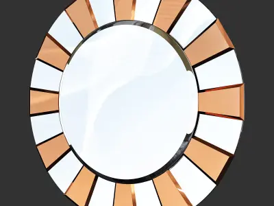 Contemporary Round Italian Designer Wall Mirror Low-poly 3D model