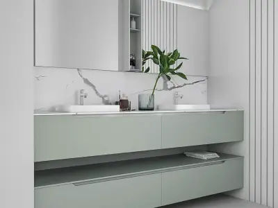 Bathroom furniture set Gold 3D model