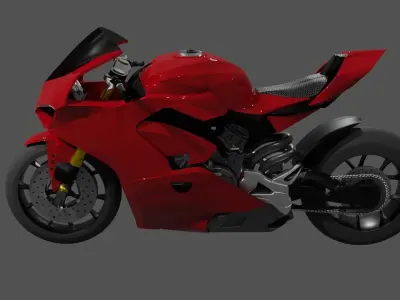 Ducati Panigale V4 - Supersport Racing Bike Low-poly 3D model