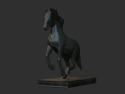 carving horse and marble stone sculpture statue  3D model